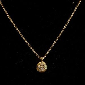 Mini gold pendant with Swarovski crystals